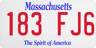 MA license plate 183FJ6