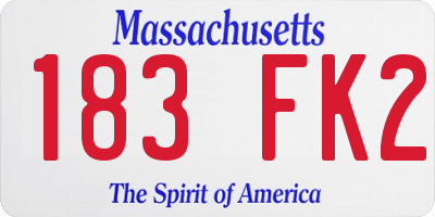 MA license plate 183FK2