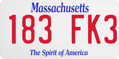MA license plate 183FK3