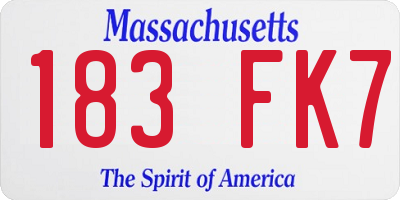 MA license plate 183FK7