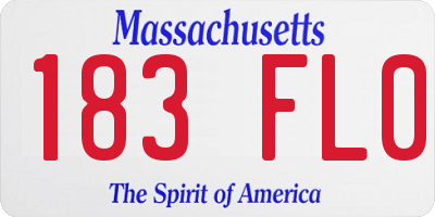 MA license plate 183FL0
