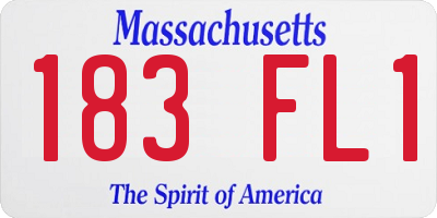 MA license plate 183FL1