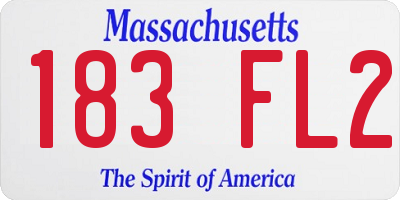 MA license plate 183FL2