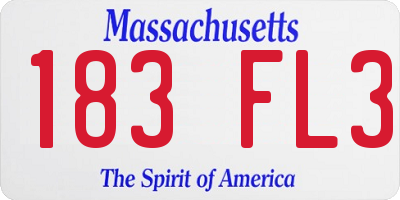 MA license plate 183FL3