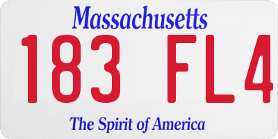 MA license plate 183FL4