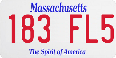 MA license plate 183FL5