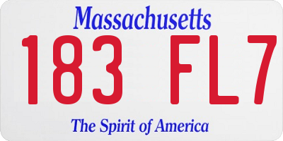 MA license plate 183FL7