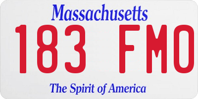MA license plate 183FM0