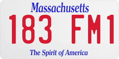 MA license plate 183FM1