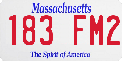 MA license plate 183FM2
