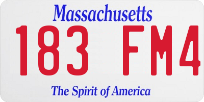 MA license plate 183FM4