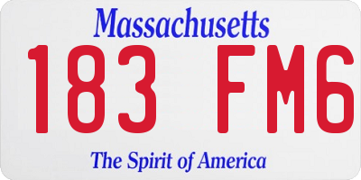 MA license plate 183FM6