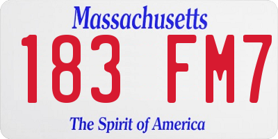 MA license plate 183FM7