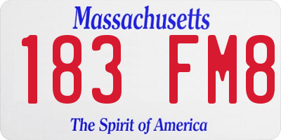 MA license plate 183FM8