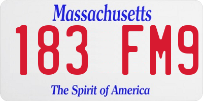 MA license plate 183FM9