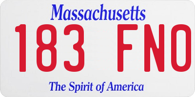 MA license plate 183FN0