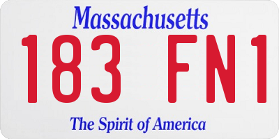 MA license plate 183FN1