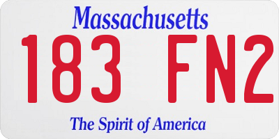 MA license plate 183FN2