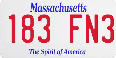 MA license plate 183FN3