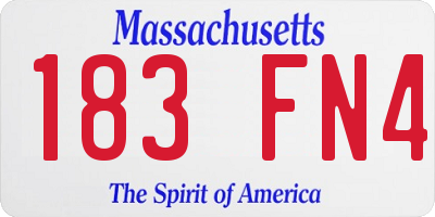 MA license plate 183FN4