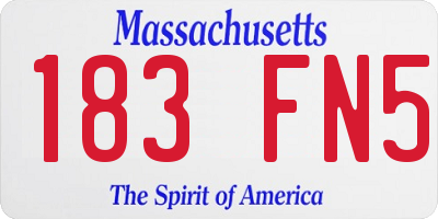 MA license plate 183FN5