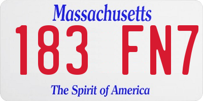 MA license plate 183FN7