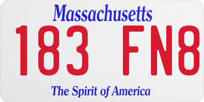 MA license plate 183FN8