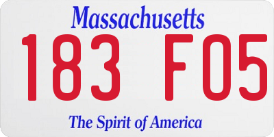 MA license plate 183FO5