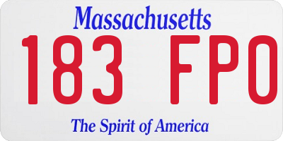 MA license plate 183FP0