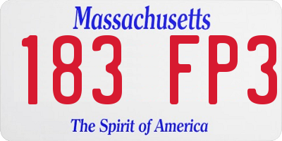 MA license plate 183FP3
