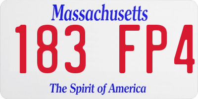 MA license plate 183FP4