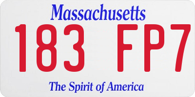 MA license plate 183FP7