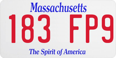MA license plate 183FP9