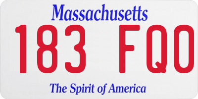 MA license plate 183FQ0
