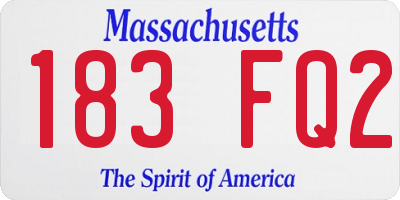 MA license plate 183FQ2