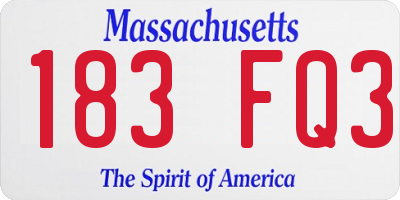 MA license plate 183FQ3