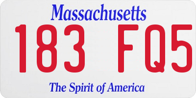 MA license plate 183FQ5