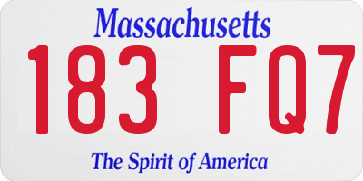 MA license plate 183FQ7