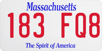 MA license plate 183FQ8