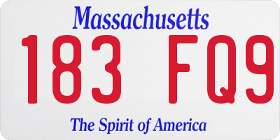 MA license plate 183FQ9