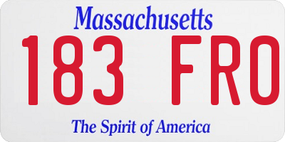 MA license plate 183FR0