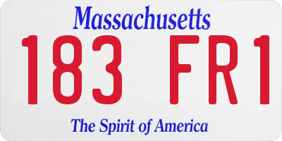 MA license plate 183FR1