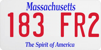 MA license plate 183FR2