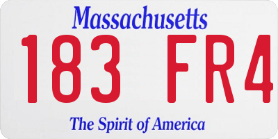 MA license plate 183FR4