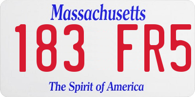 MA license plate 183FR5