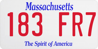 MA license plate 183FR7