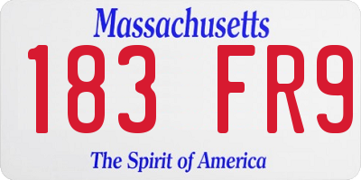 MA license plate 183FR9