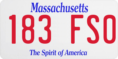 MA license plate 183FS0