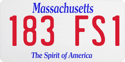 MA license plate 183FS1