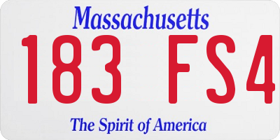 MA license plate 183FS4